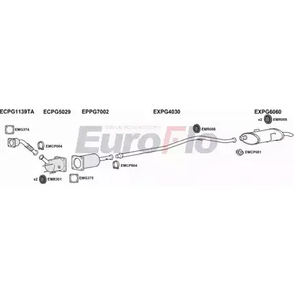 Система выпуска ОГ EUROFLO 4368533 VRGNP6 T PG40620D 2008D TWH7TZN изображение 0