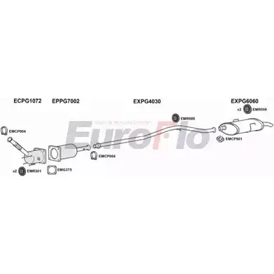 Система выпуска ОГ EUROFLO 2JWAP UD H2WS0 PG40622D 2001A 4368557 изображение 0