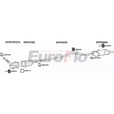 Система выпуска ОГ EUROFLO PG40622D 2001B 4368558 1JZLNV5 CN O2R9 изображение 0