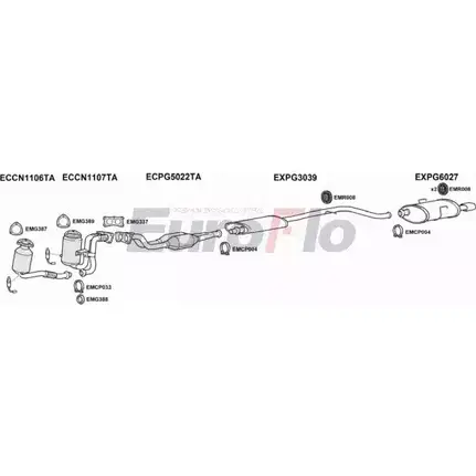 Система выпуска ОГ EUROFLO 4368576 1US51VZ PG40630 4004C PG VGN изображение 0