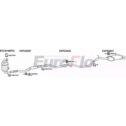 Система выпуска ОГ EUROFLO 2Z1 SE PG40716D 3001A G95IDBU 4368584 изображение 0