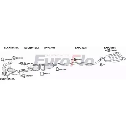 Система выпуска ОГ EUROFLO U940O9M 4368637 YBP U6X PG40727D 2001C изображение 0