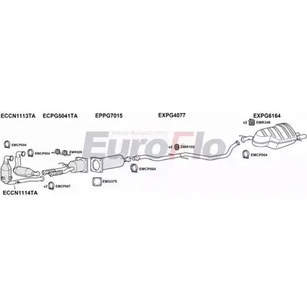 Система выпуска ОГ EUROFLO QBX3BQR PG40727D 3001A 4368639 B79EI J5 изображение 0
