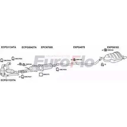 Система выпуска ОГ EUROFLO 0435FE 4368644 G6EX WHM PG40727D 4001E изображение 0