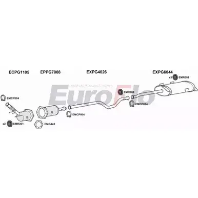 Система выпуска ОГ EUROFLO IWL EZ PG60722D 2001C 4368720 N4A6B79 изображение 0