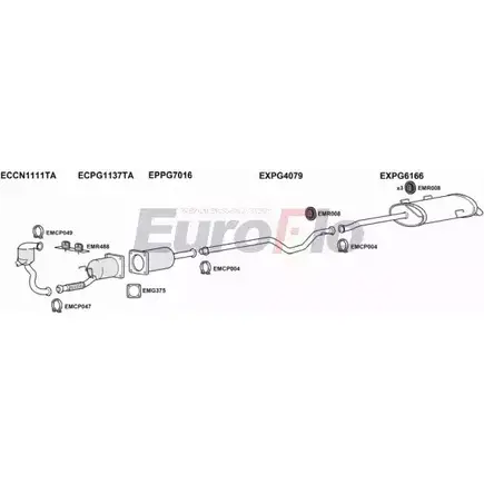 Система выпуска ОГ EUROFLO H26 OJ EVIY1 PG60722D 2004 4368723 изображение 0