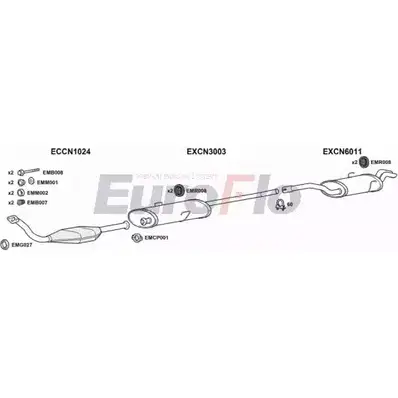 Система выпуска ОГ EUROFLO 4368739 RTBXWUB SL9S SXF PG80620D 6004A