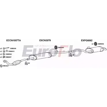 Система выпуска ОГ EUROFLO QEJC D PG80720D 6001A 4368746 S7MBO изображение 0