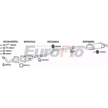 Система выпуска ОГ EUROFLO PG80722D 6001D 4368753 6A 7U2 XGLJ4QH