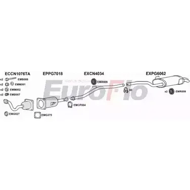 Система выпуска ОГ EUROFLO V6YOS 4368754 PG80722D 6001F H2PH OP изображение 0