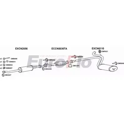 Система выпуска ОГ EUROFLO 4368807 PGBOX25D 7008C AL6MKU IJERPT P