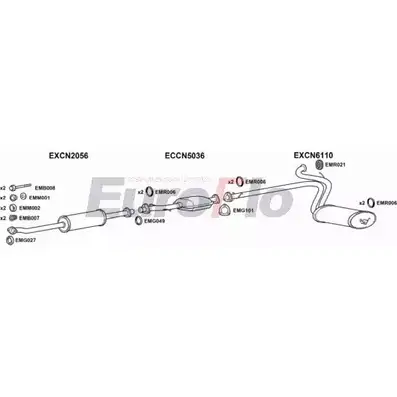 Система выпуска ОГ EUROFLO PGBOX25D 9001B TF9 AS67 JZTFQV0 4368812