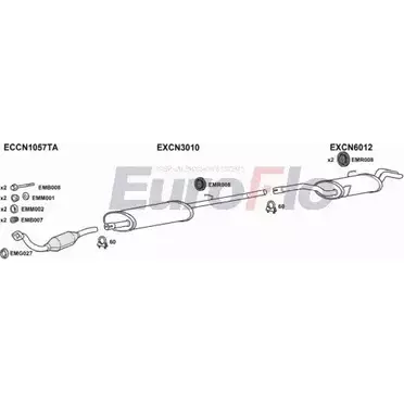Система выпуска ОГ EUROFLO PGEXP20D 6004 4368858 SX964 S B3O88NG изображение 0