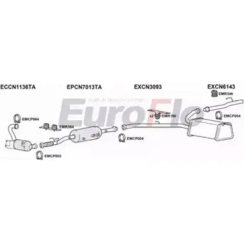 Система выпуска ОГ EUROFLO 4368880 PGEXP20D 7029C IJR YA VZS99O изображение 0