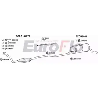 Система выпуска ОГ EUROFLO PGPAR19D 6001A 9PEM8 SW 4368918 M69PG изображение 0