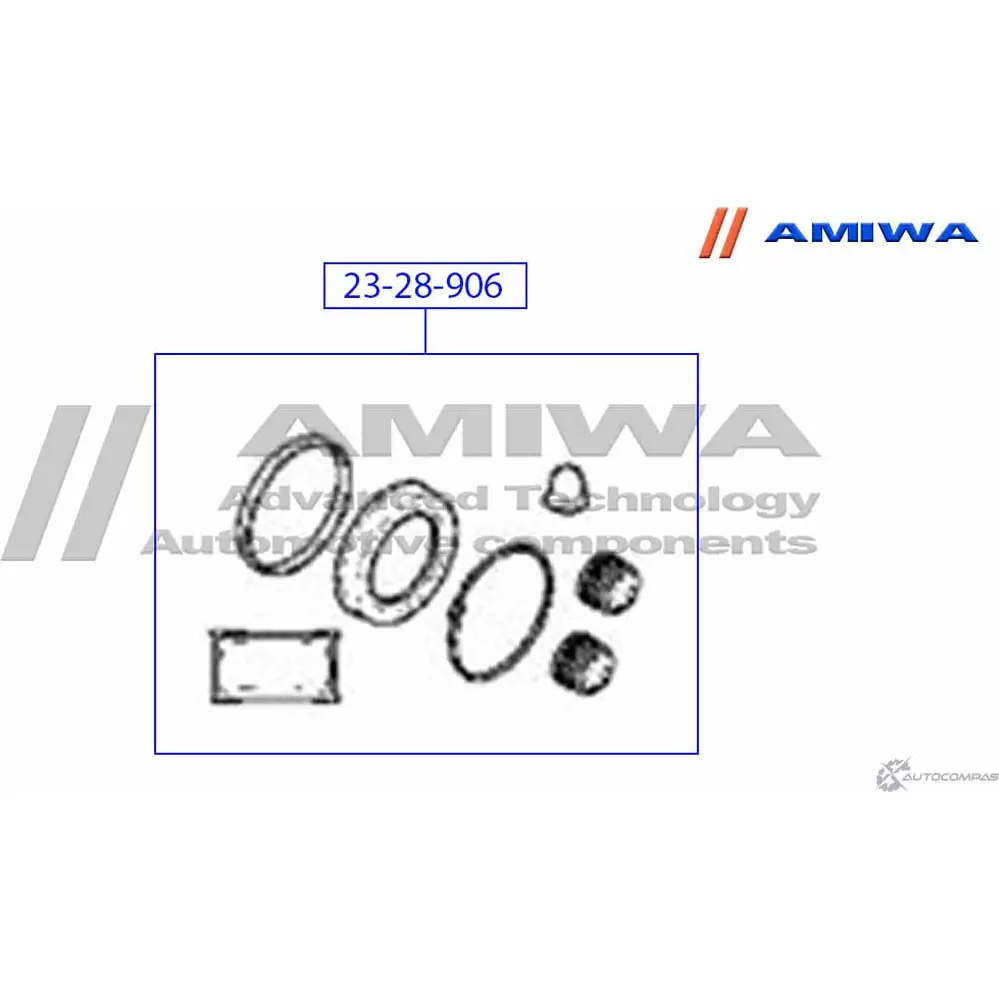 Ремкомплект суппорта тормозного переднего AMIWA 23-28-906 M313F0V 7VOJF O 1422491821 изображение 1