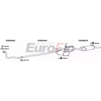 Система выпуска ОГ EUROFLO BITN R RN1919D 2001A OYNI4 4369116 изображение 0