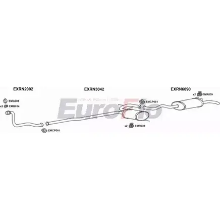 Система выпуска ОГ EUROFLO 4369117 D DCZM VD2N1 RN1919D 2001B изображение 0