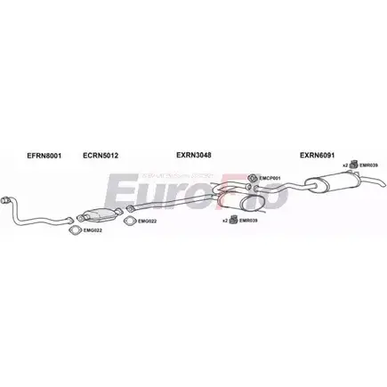 Система выпуска ОГ EUROFLO 4369119 7 0YRY IERXG RN1919D 2004B изображение 0