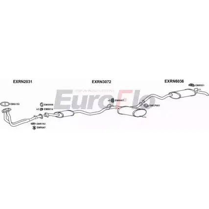 Система выпуска ОГ EUROFLO 0A1U8OD NAEZ8 6 RN2120 2001A 4369145 изображение 0