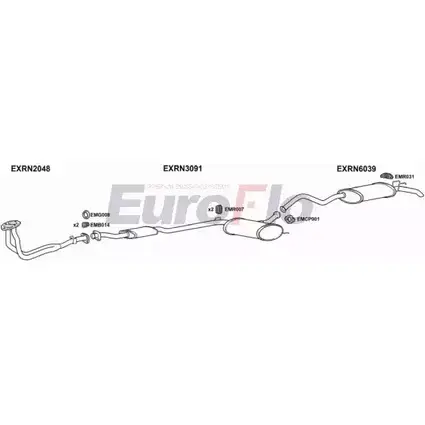 Система выпуска ОГ EUROFLO 6PUQ9ML RN2120 2001E 4369149 R5DC C60 изображение 0