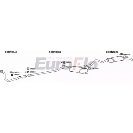Система выпуска ОГ EUROFLO 4369164 RGR0 Y0B LZ8JIXQ RN2121D 3001