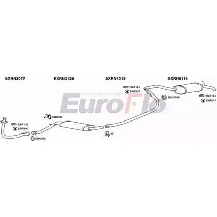 Система выпуска ОГ EUROFLO VK50E 4369185 F 7POYW RN2525 1001D изображение 0