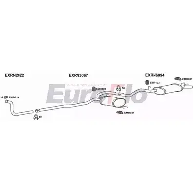 Система выпуска ОГ EUROFLO RN917 2001 IF1LI14 4369245 X5 EMG8 изображение 0