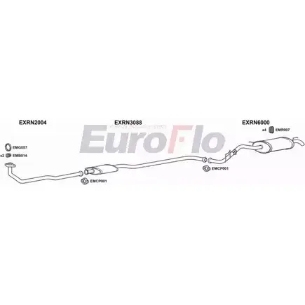 Система выпуска ОГ EUROFLO OTVJ6 H0222 M3 4369250 RNCLI12 1001A изображение 0