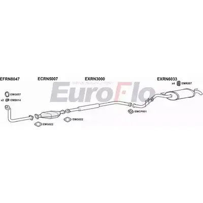 Система выпуска ОГ EUROFLO 4 VMDC RNCLI12 1001G 4369256 BZEY5B