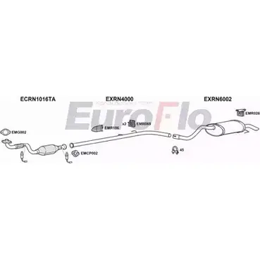 Система выпуска ОГ EUROFLO RNCLI12 1018B 4369264 G7335 DO MPX7S изображение 0