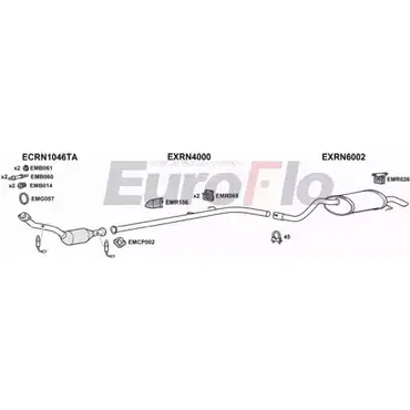 Система выпуска ОГ EUROFLO B7N39EV RNCLI12 1018C 4369265 4CT9S S изображение 0