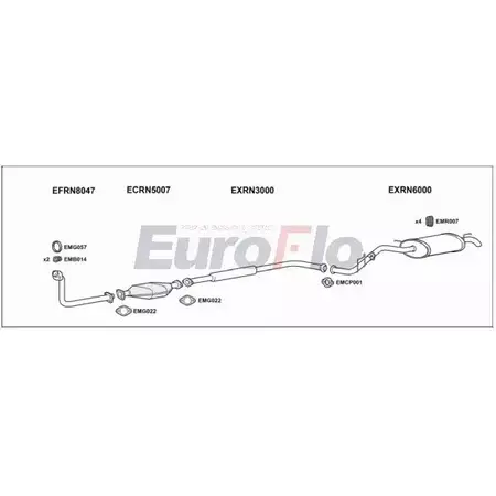 Система выпуска ОГ EUROFLO 4MFCW NK RNCLI14 1001C 4369278 2Q0G6RU изображение 0