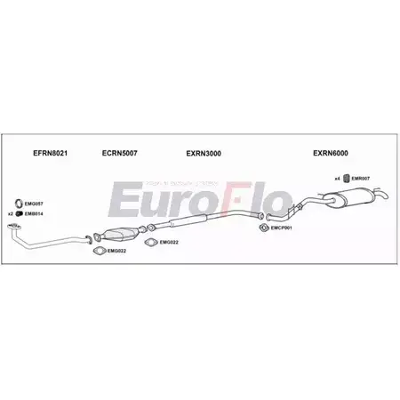 Система выпуска ОГ EUROFLO X 2L7788 AVPVG62 4369282 RNCLI14 1004A изображение 0