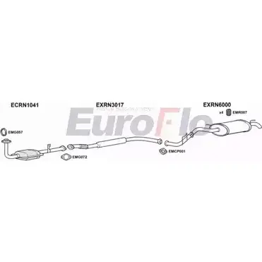 Система выпуска ОГ EUROFLO KWEZD Y J11N9 4369286 RNCLI14 1004E изображение 0