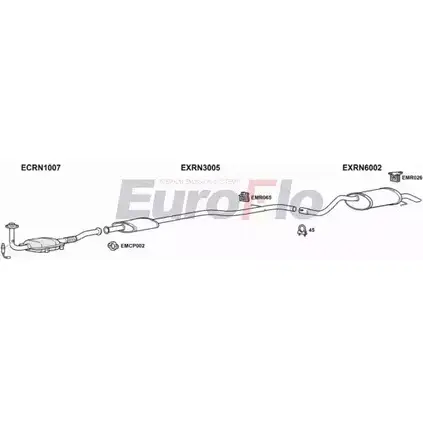 Система выпуска ОГ EUROFLO YGHJDX RNCLI14 1008 4369287 EW ZM30G изображение 0