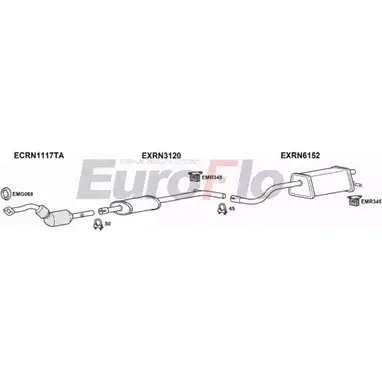 Система выпуска ОГ EUROFLO D9WS5PM RNCLI14 1022C V H9S8F8 4369293 изображение 0