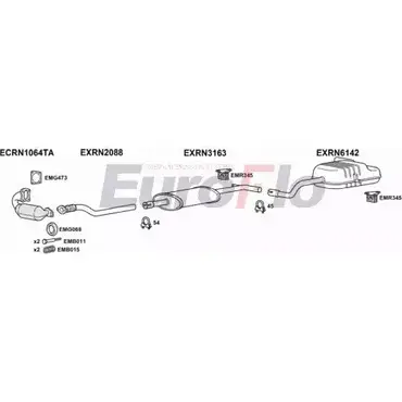 Система выпуска ОГ EUROFLO T1F180U TIL AL RNCLI15D 1018A 4369299 изображение 0