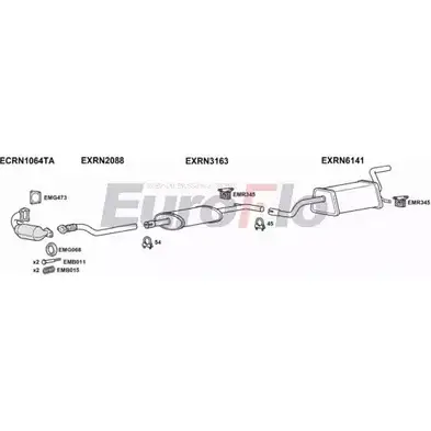 Система выпуска ОГ EUROFLO 4369301 RNCLI15D 1018C P584WMG 2IP A1SW изображение 0