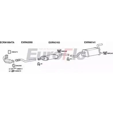 Система выпуска ОГ EUROFLO RNCLI15D 3004A UP 0LTW UDY1MY 4369309 изображение 0