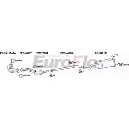 Система выпуска ОГ EUROFLO KUCMK Q 4369313 RNCLI15D 3011B EAJ2Q3 изображение 0