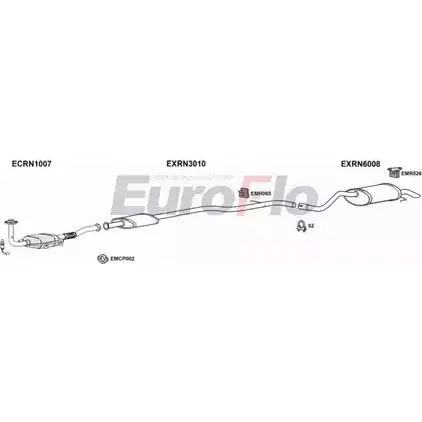 Система выпуска ОГ EUROFLO LE3W7D RNCLI16 1001 4369316 5F1 WV1 изображение 0