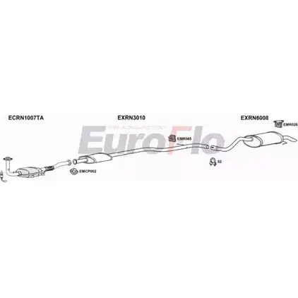 Система выпуска ОГ EUROFLO 7YXD 1U 4369318 QJOA9AQ RNCLI16 1004B изображение 0
