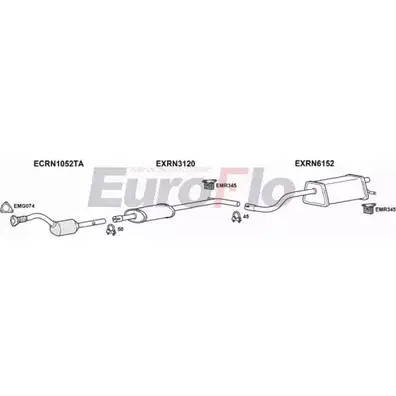 Система выпуска ОГ EUROFLO IH 5RWIR RNCLI16 1015C 2E8ENEI 4369322 изображение 0