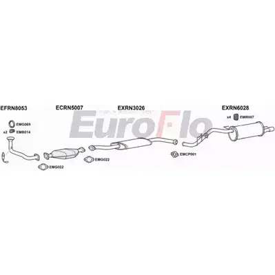 Система выпуска ОГ EUROFLO GJTL 7 RNCLI18 1008 4369330 PIN7PS изображение 0
