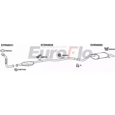 Система выпуска ОГ EUROFLO RNCLI19D 1004A NWHNLNG DT 9GJ 4369336 изображение 0