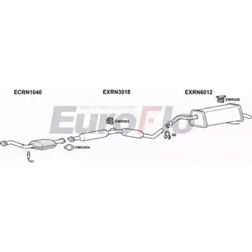 Система выпуска ОГ EUROFLO RNCLI20 1004A 4369349 V9G6M 2 YRXLQ