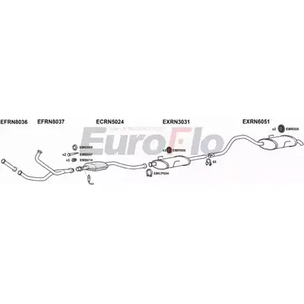 Система выпуска ОГ EUROFLO 4369388 RNESP30 6004A Y172 JCK 2FCT6