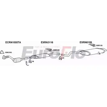 Система выпуска ОГ EUROFLO RNGRAS20 6004 YM 7LOX WYWKF4 4369423 изображение 0