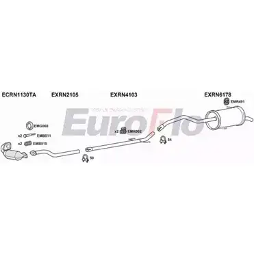 Система выпуска ОГ EUROFLO 4369446 RNKAN15D 6018A J1V39G KGOI C изображение 0